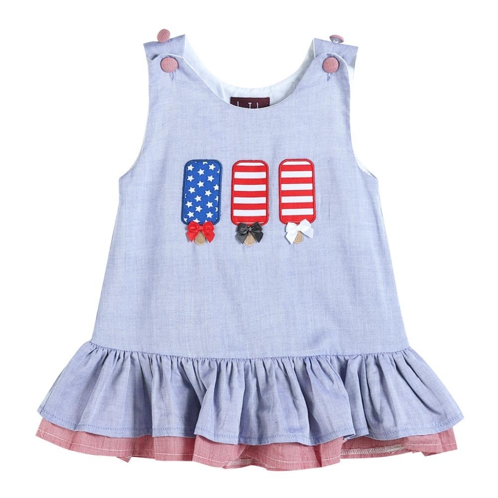 🇱🇷Lil Cactus Blue+Red Americana Popsicle Dress🧨